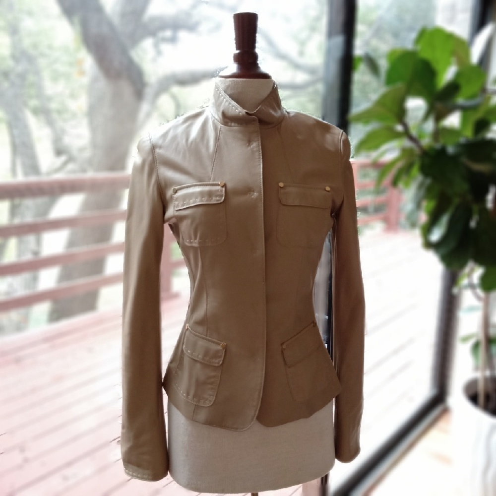 Elie Tahari Soft Leather Jacket XS 0 2